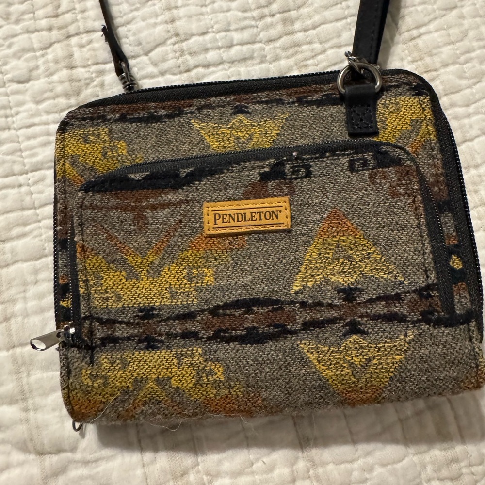 Pendleton Yellow Patterned Crossbody Bag - image 1